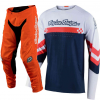CONJUNTO TROY LEE DESIGNS 2021 MIX SE ULTRA FACTORY TEAM & GP AIR - BRANCO / NAVY / LARANJA